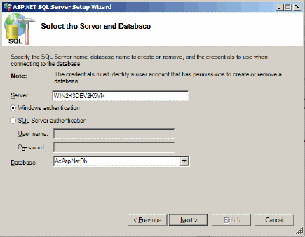 Figure 1 – aspnet_regsql.exe wizard Figure 1 – aspnet_regsql.exe wizard