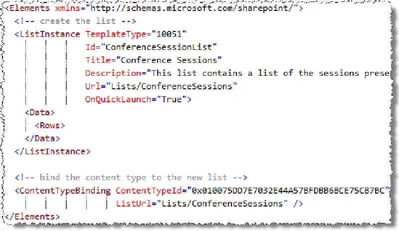 List Instance XML List Instance XML