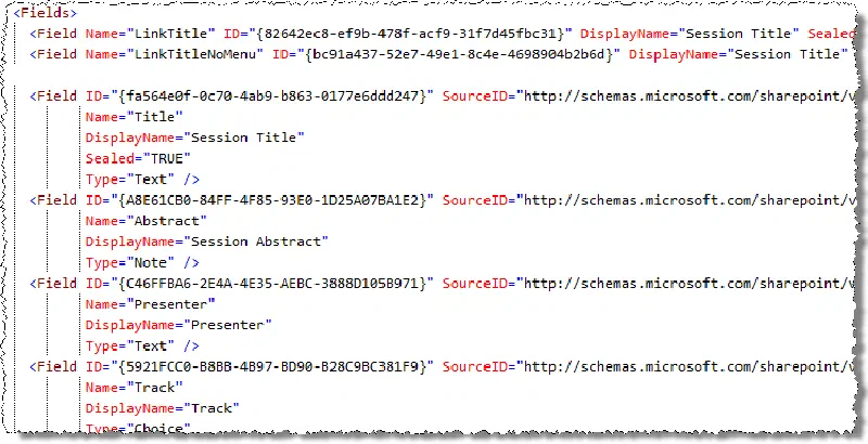 List Schema - Fields List Schema - Fields