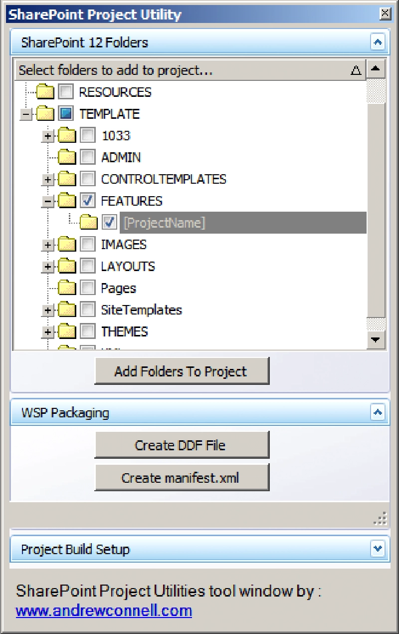 SharePoint Project Utility Tool Window SharePoint Project Utility Tool Window