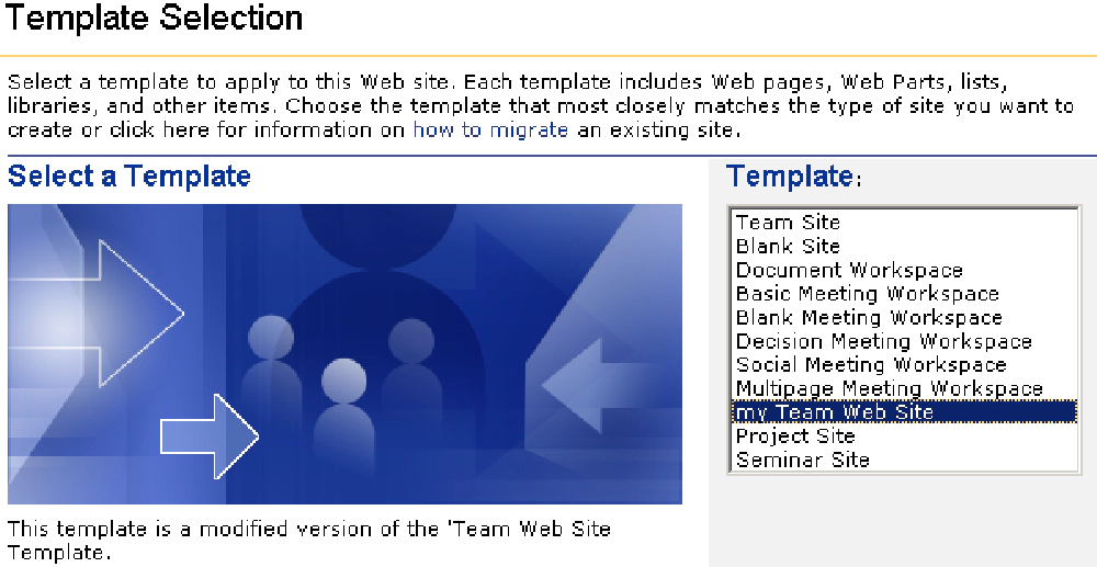 Figure 3: WSS Template Selection Page Figure 3: WSS Template Selection Page