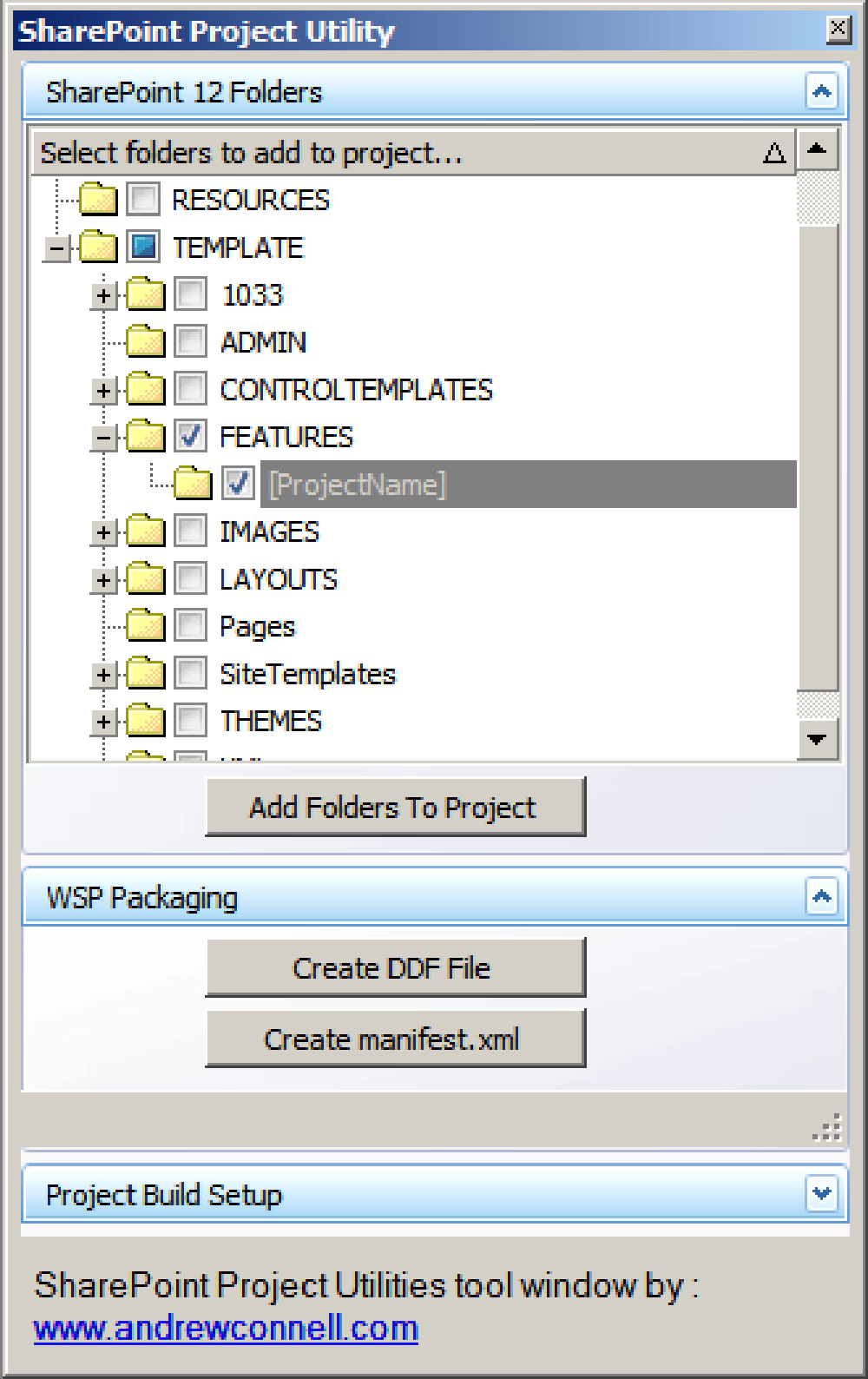 SharePoint Project Utility Tool Window