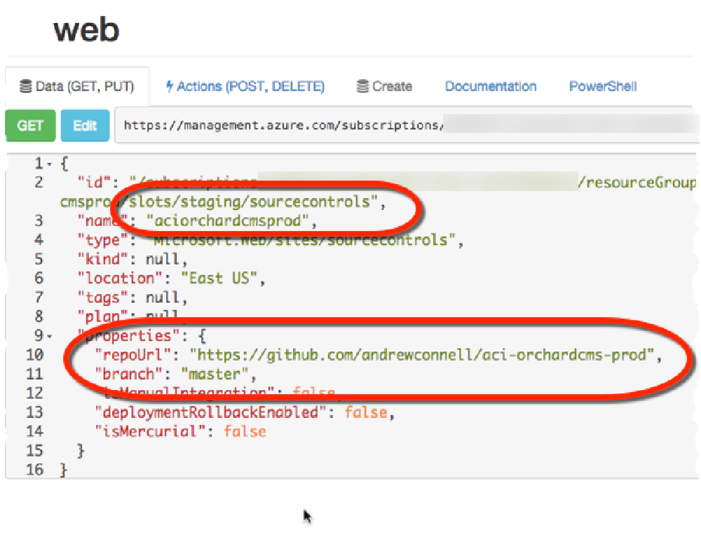 Orchard Staging ARM Explorer