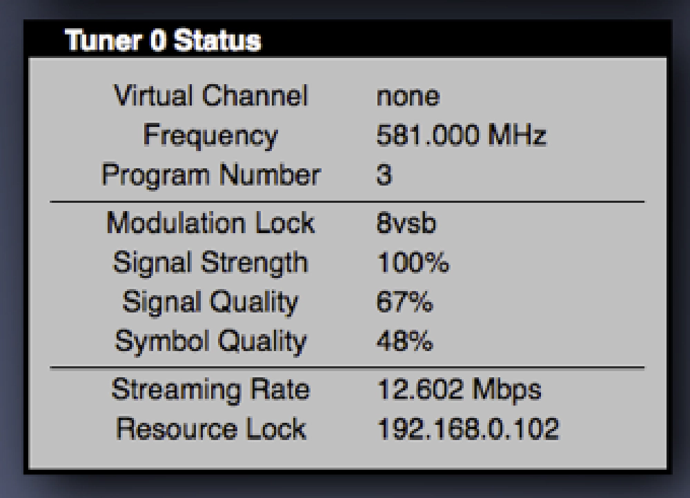 HD Tuner Stats