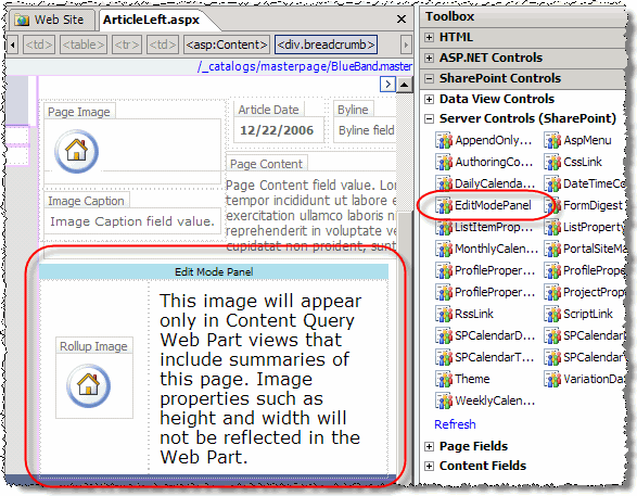 Edit Mode Panel