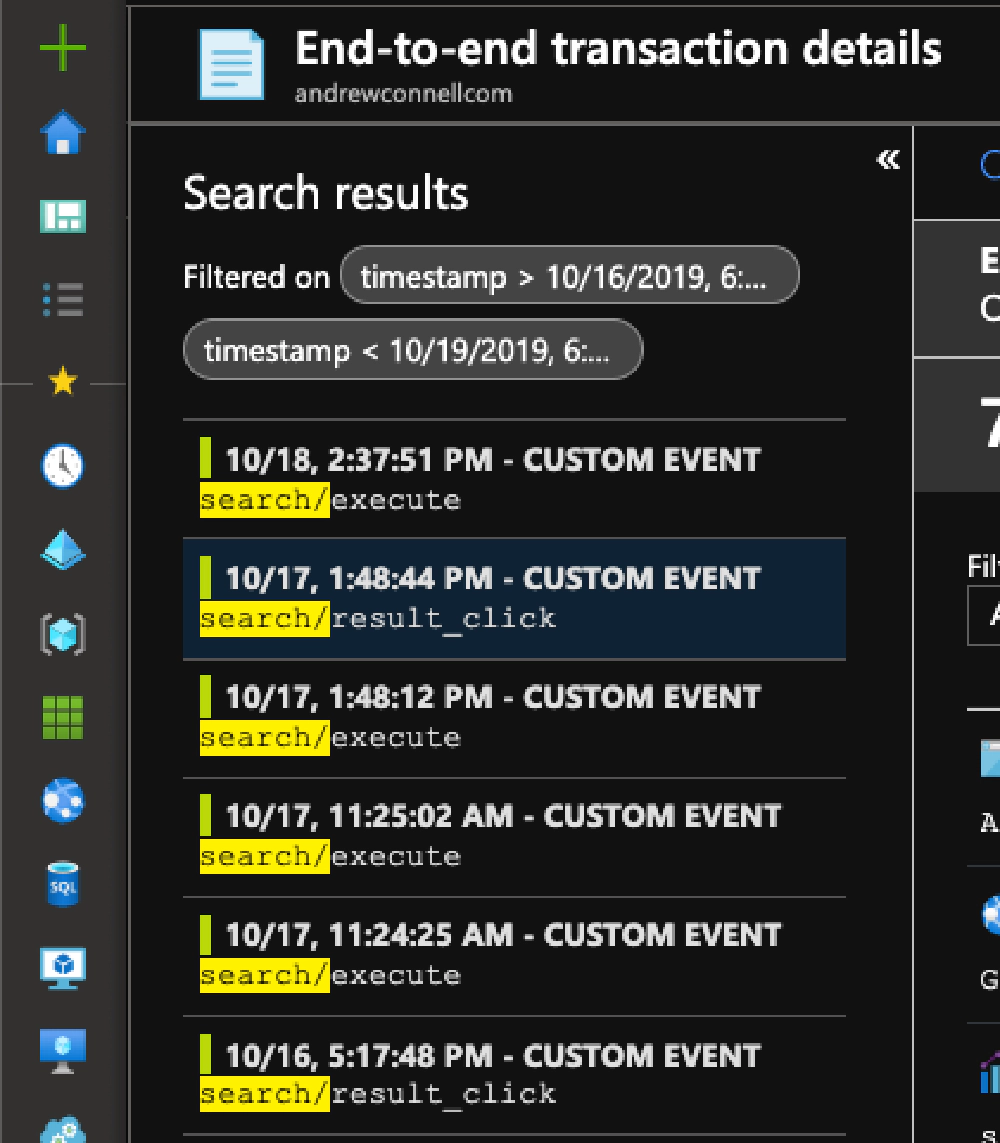 Azure App Insights - Event List