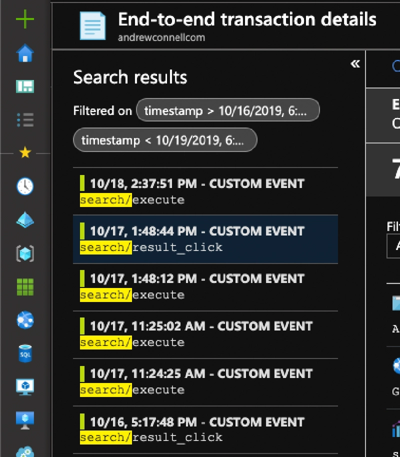 Azure App Insights - Event List Azure App Insights - Event List