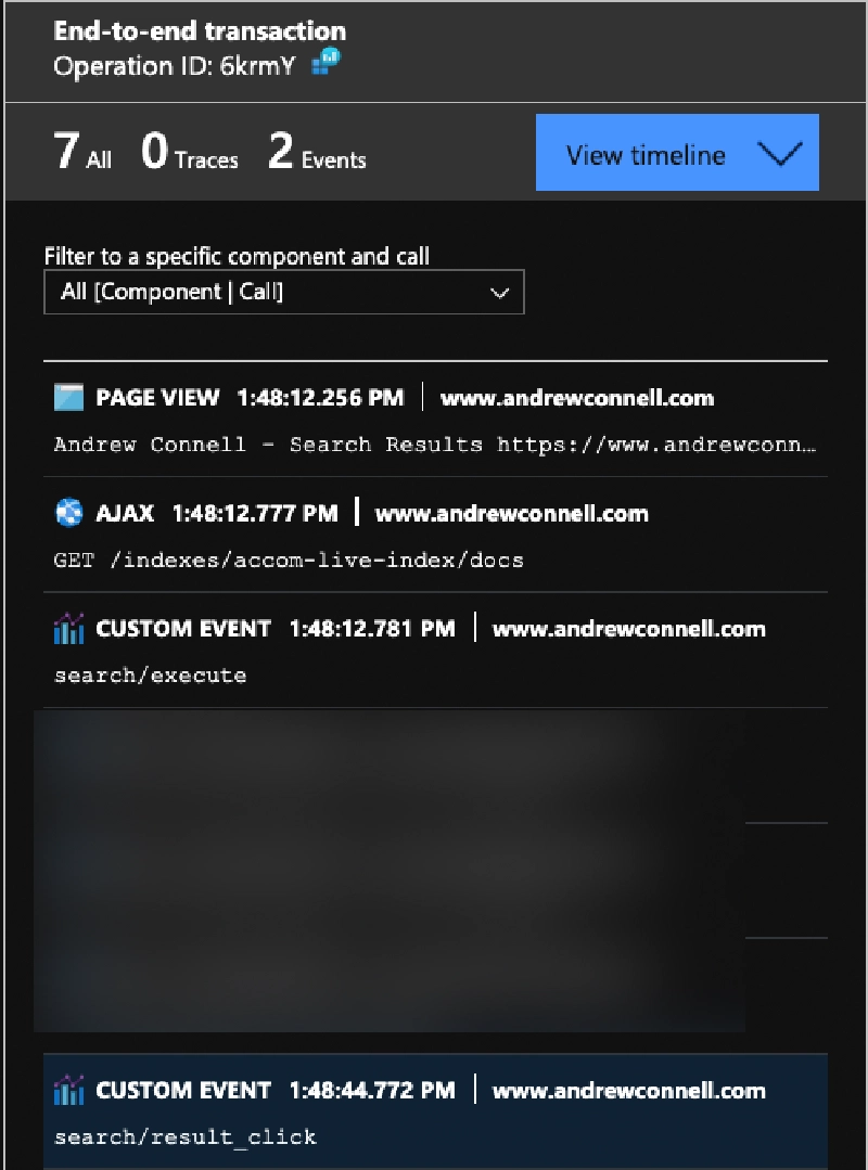 Azure App Insights - Session Timeline Azure App Insights - Session Timeline