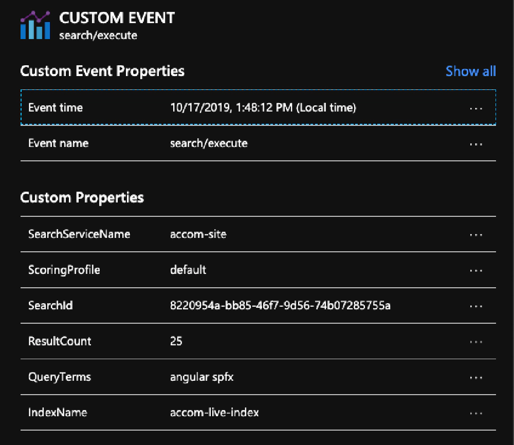 Azure App Insights - Search Execute Details