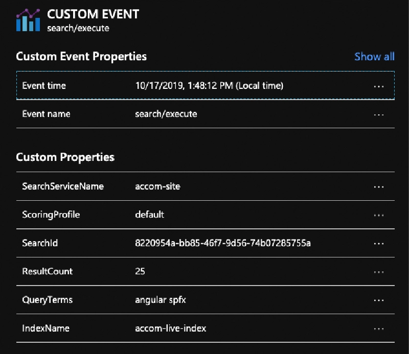 Azure App Insights - Search Execute Details Azure App Insights - Search Execute Details