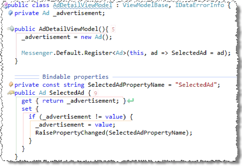 View model constructor & bindable property