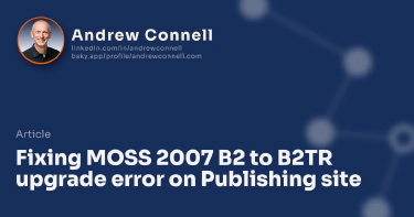 Fixing MOSS 2007 B2 to B2TR upgrade error on Publishing site