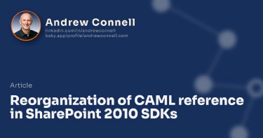 Reorganization of CAML reference in SharePoint 2010 SDKs