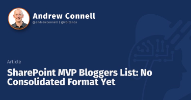 SharePoint MVP Bloggers List: No Consolidated Format Yet