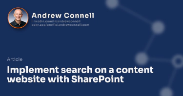 Implement search on a content website with SharePoint