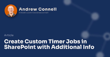 Create Custom Timer Jobs in SharePoint with Additional Info