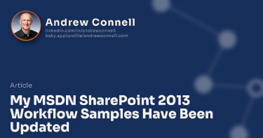 My MSDN SharePoint 2013 Workflow Samples Have Been Updated