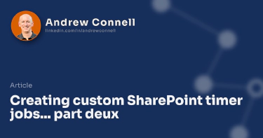 Creating custom SharePoint timer jobs... part deux