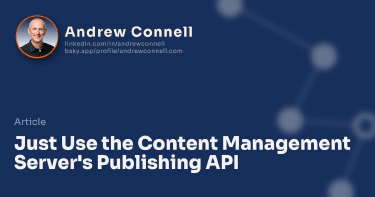 Just Use the Content Management Server's Publishing API