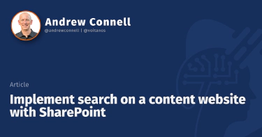 Implement search on a content website with SharePoint