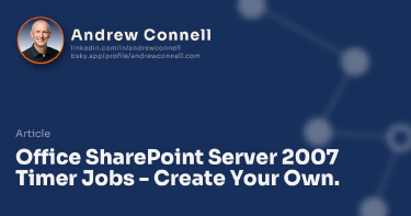 Office SharePoint Server 2007 Timer Jobs - Create Your Own.