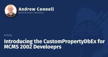 Introducing the CustomPropertyDbEx for MCMS 2002 Develoeprs