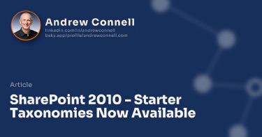 SharePoint 2010 - Starter Taxonomies Now Available