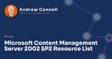 Microsoft Content Management Server 2002 SP2 Resource List