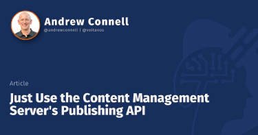 Just Use the Content Management Server's Publishing API