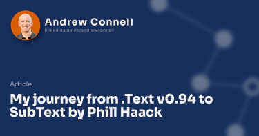 My journey from .Text v0.94 to SubText by Phill Haack