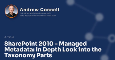 SharePoint 2010 - Managed Metadata: In Depth Look into the Taxonomy Parts