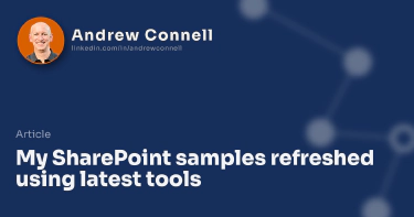 My SharePoint samples refreshed using latest tools