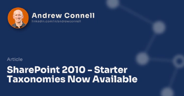 SharePoint 2010 - Starter Taxonomies Now Available