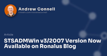 STSADMWin v3/2007 Version Now Available on Ronalus Blog