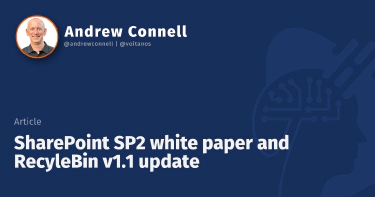 SharePoint SP2 white paper and RecyleBin v1.1 update