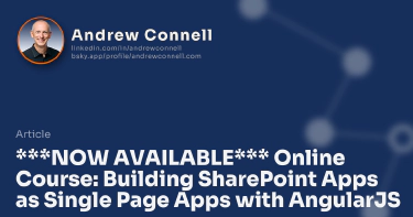 ***NOW AVAILABLE*** Online Course: Building SharePoint Apps as Single Page Apps with AngularJS