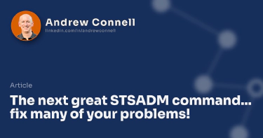 The next great STSADM command... fix many of your problems!