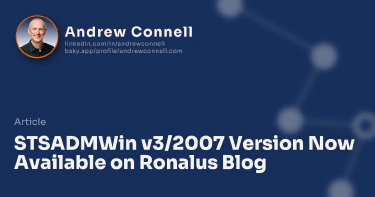 STSADMWin v3/2007 Version Now Available on Ronalus Blog