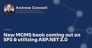 New MCMS book coming out on SP2 & utilizing ASP.NET 2.0