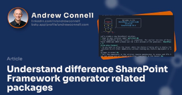 Understand difference SharePoint Framework generator related packages