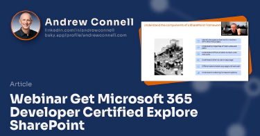 Webinar Get Microsoft 365 Developer Certified Explore SharePoint