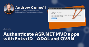 Authenticate ASP.NET MVC apps with Entra ID - ADAL and OWIN