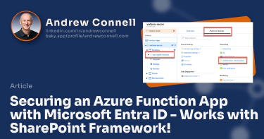 Securing an Azure Function App with Microsoft Entra ID - Works with SharePoint Framework!