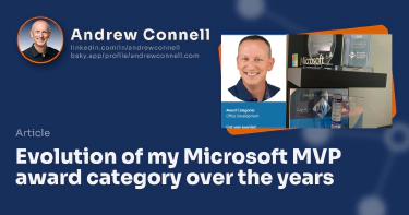 Evolution of my Microsoft MVP award category over the years