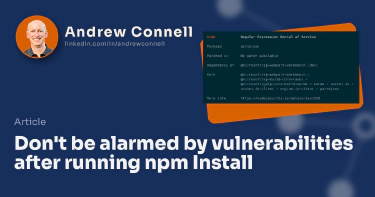 Don't be alarmed by vulnerabilities after running npm Install