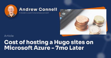 Cost of hosting a Hugo sites on Microsoft Azure - 7mo Later