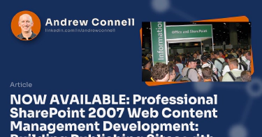 NOW AVAILABLE: Professional SharePoint 2007 Web Content Management Development: Building Publishing Sites with Office SharePoint Server 2007